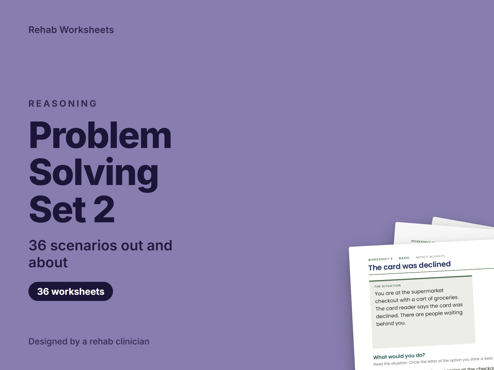 Functional Problem Solving Scenarios for Adults (Free Printable PDF ...