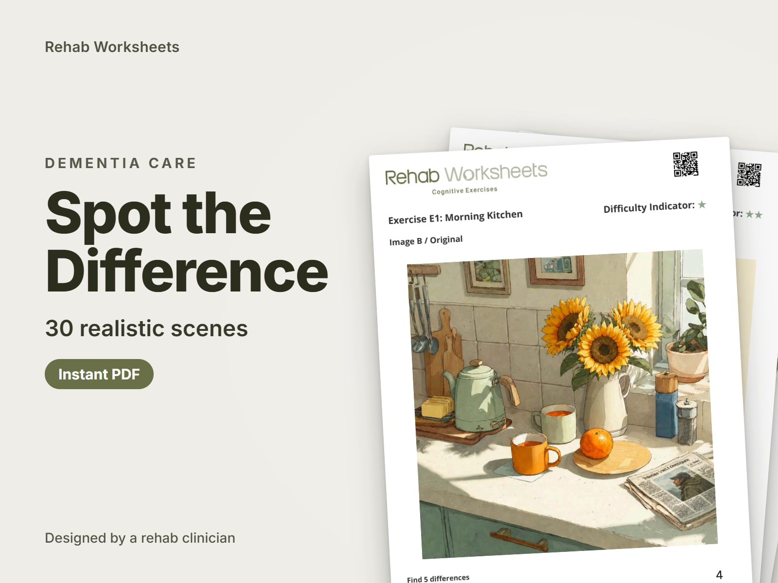 Free Spot the Difference Pictures for Adults (Printable PDF) – Rehab ...