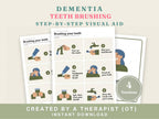 Dementia teeth brushing cards: step-by-step visual aid in four versions, created by an occupational therapist