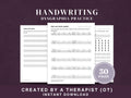 Handwriting dysgraphia practice worksheets for adults and teens, 30 pages, created by an occupational therapist