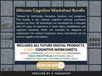 Ultimate cognitive worksheet bundle for individuals, therapists, teachers and caregivers, developed by a therapist with 10 years of brain injury rehabilitation experience