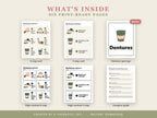 What's inside: six print-ready pages with 6-step and 3-step cards, high-contrast versions, a dentures spot sign and a caregiver guide
