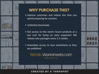 Why purchase the whole shop bundle: improve outcomes, unlimited downloads, low-cost access to future products and immediate access to new worksheets