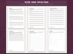 Size and spacing worksheets: three zones, word gaps, one letter to a box and real form fields