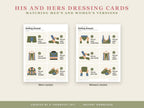 His and hers dressing cards: matching men's and women's versions
