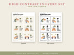High contrast in every set: standard and high-contrast cards for low vision