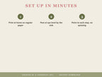 Set up in minutes: print at home on regular paper, post at eye level by the sink, point to each step without quizzing
