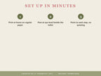 Set up in minutes: print at home on regular paper, post at eye level beside the toilet, point to each step without quizzing