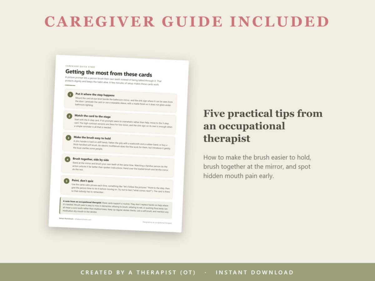 Caregiver guide included: five practical tips from an occupational therapist