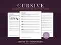 Cursive: graded practice for adults and teens, 30 pages, created by an occupational therapist