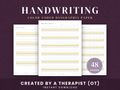 Color-coded dysgraphia handwriting paper, 48 pages, created by an occupational therapist