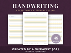 Color-coded dysgraphia handwriting paper, 48 pages, created by an occupational therapist
