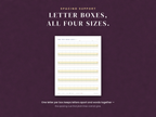 Letter boxes in all four sizes: one letter per box keeps letters apart and words together