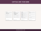 Capitals and your name: capital groups, word starts and name practice