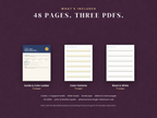 What's included: 48 pages across three PDFs, guide and color ladder, color variants, and black and white