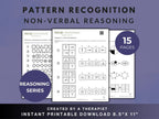 Pattern Recognition (15 Worksheets) - Reasoning