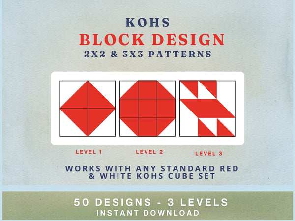 Kohs Block Design Pattern Cards (50) — Printable Graded Set