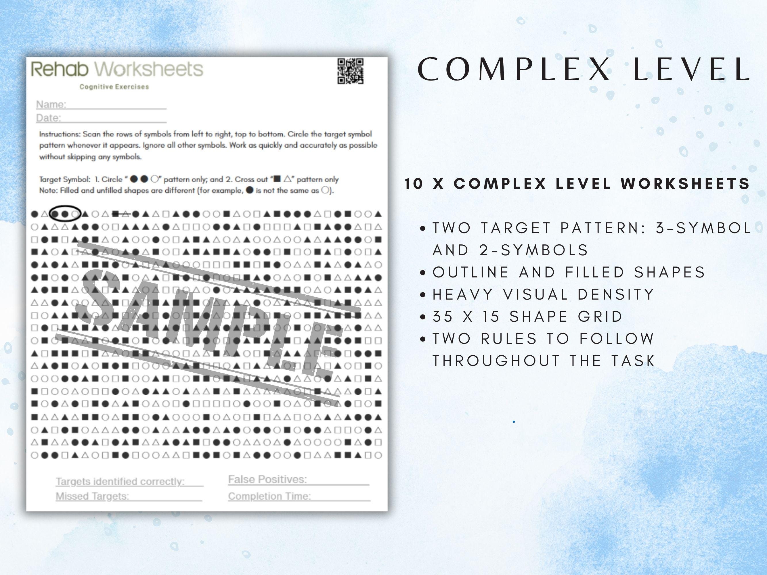 Visual Vigilance Task (30 Worksheets) - Attention