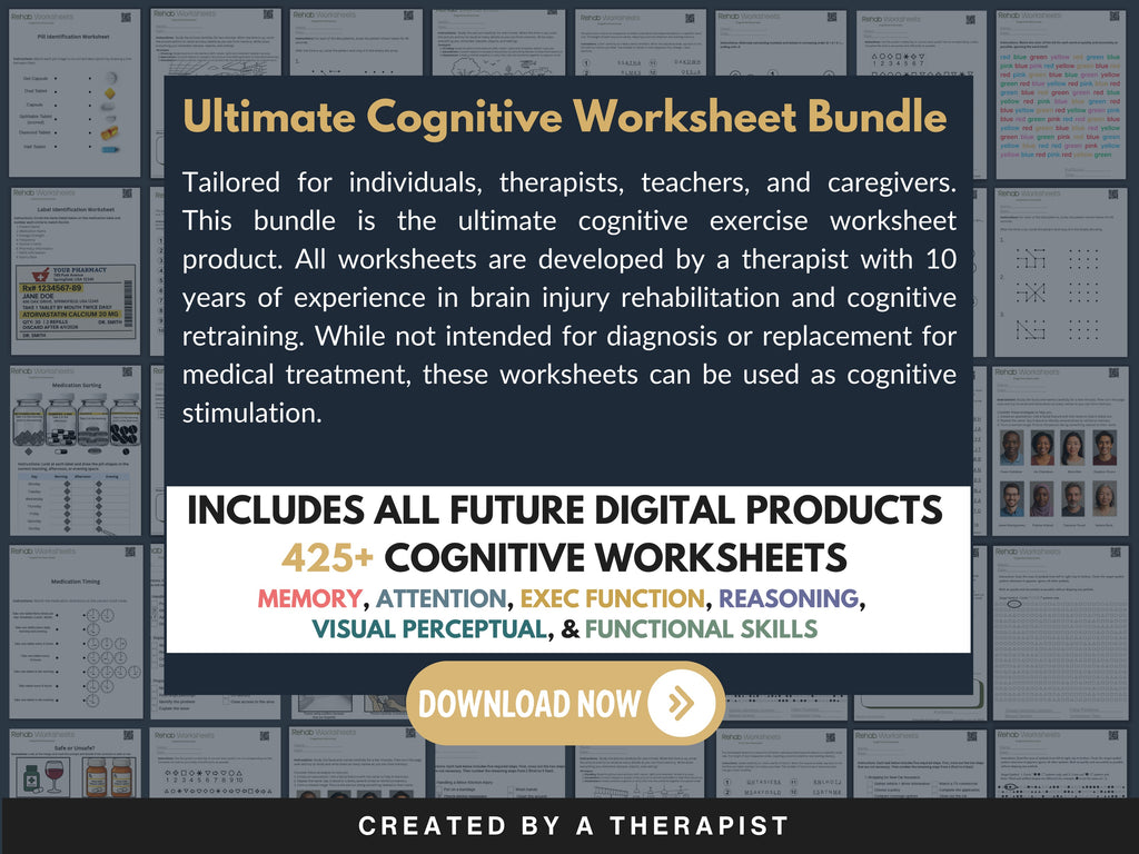 Digital mega bundle from Rehab Worksheets featuring multiple downloadable mental health and therapy resources in a single product.