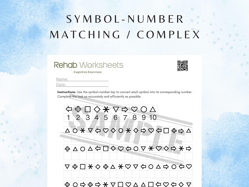 Symbol–Number Matching Task (30 Worksheets) - Attention