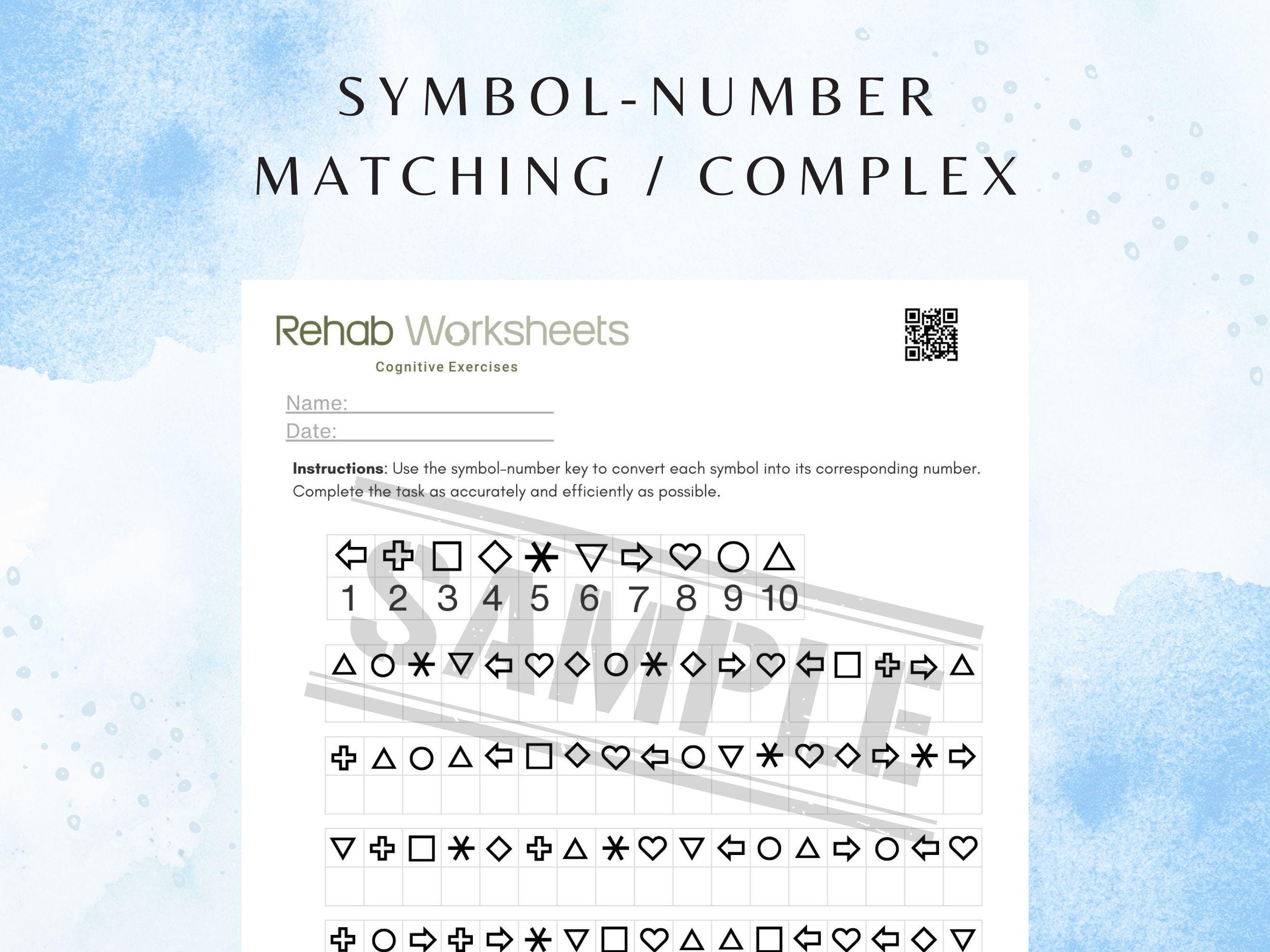 Symbol–Number Matching Task (30 Worksheets) - Attention