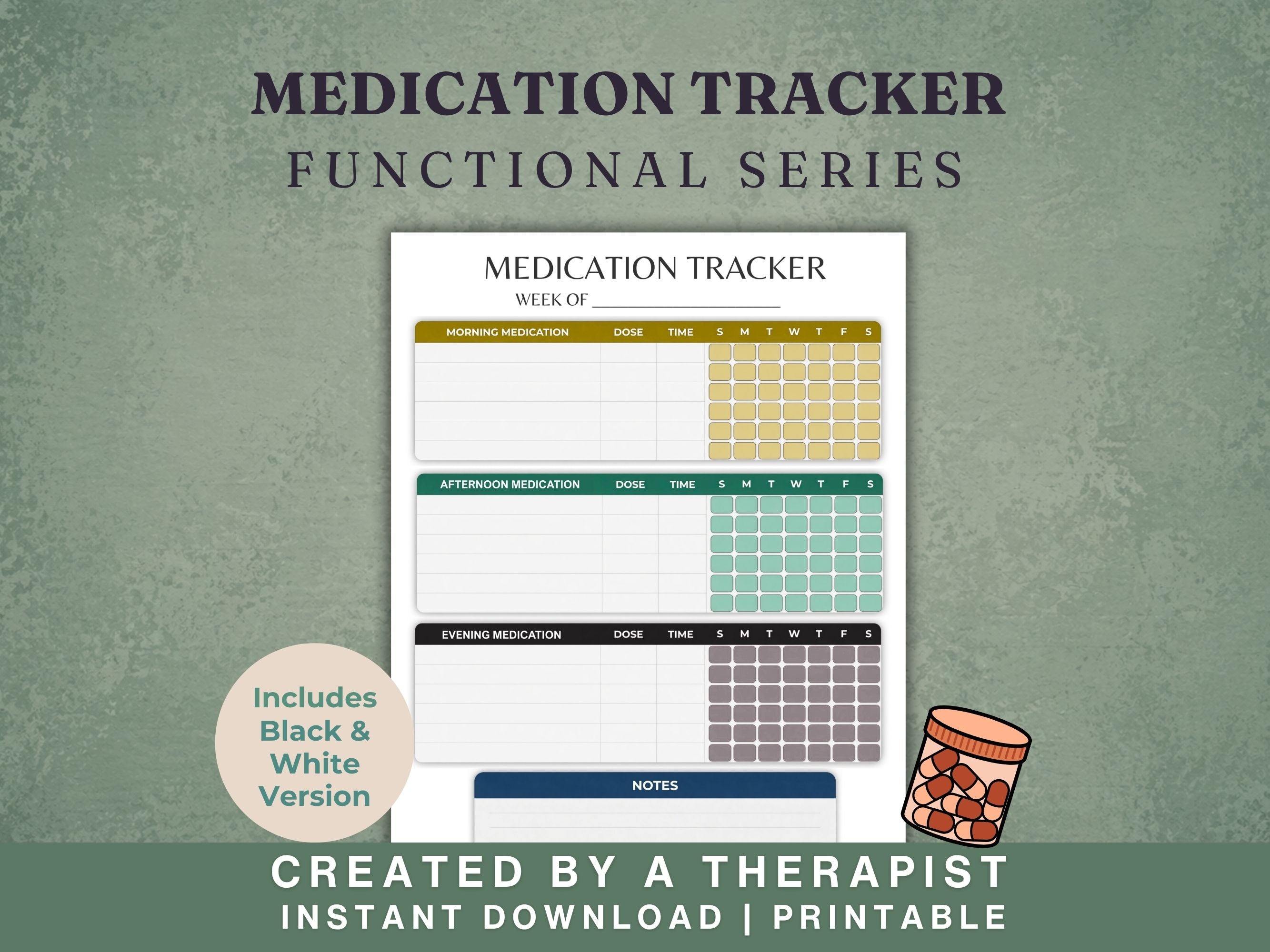 Weekly Medication Tracker Printable — Simple Pill Schedule