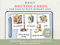 Dementia Daily Routine Cards — Visual Schedule for Memory Loss