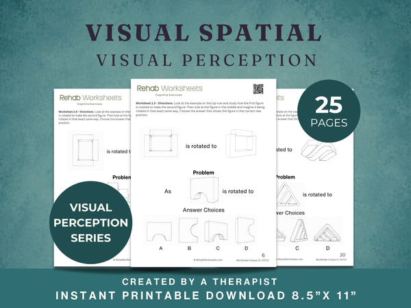Visual Spatial Worksheets (25) — Spatial Perception Exercises