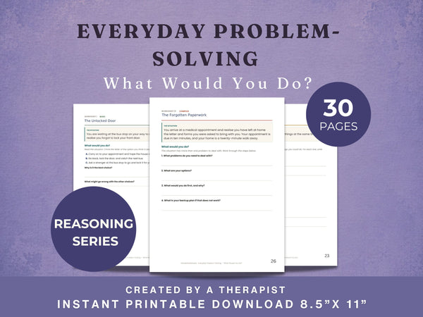 Problem Solving Worksheets for Adults (30) — Real-Life Scenarios
