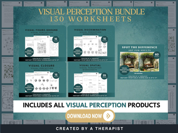 Visual Perception Worksheets Bundle — Motor-Free Visual Perception Set