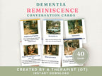 Dementia Reminiscence Cards (40) — Illustrated Conversation Prompts