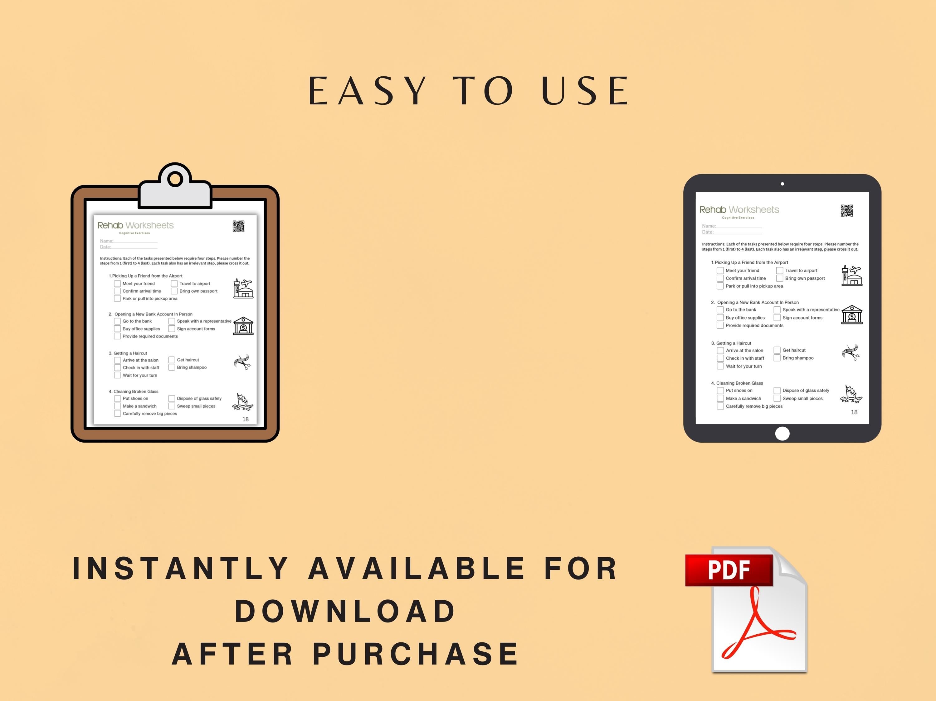 Task Sequencing (20 Worksheets) - Executive Functioning