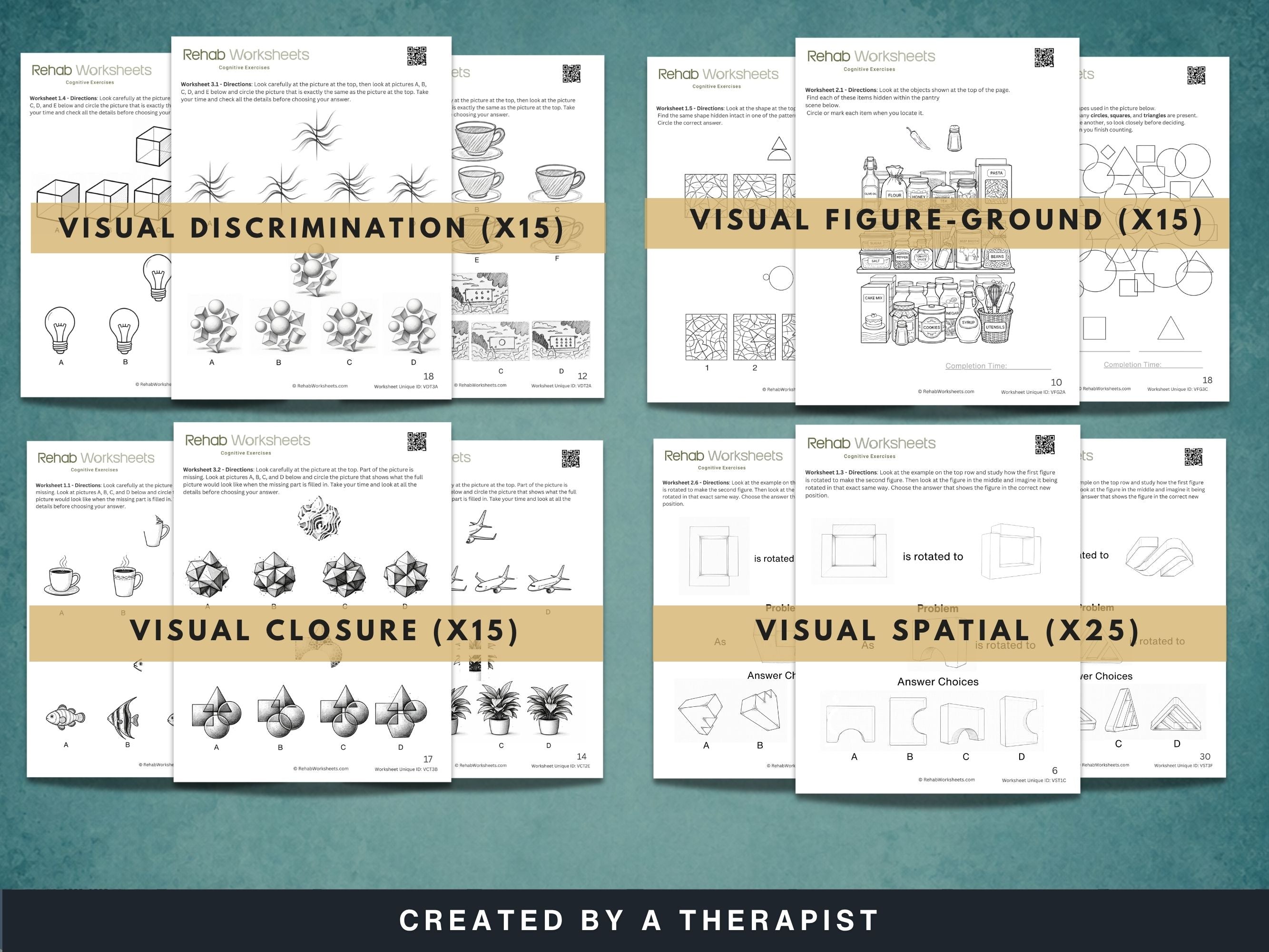 Visual Perception Worksheets Bundle — Motor-Free Visual Perception Set