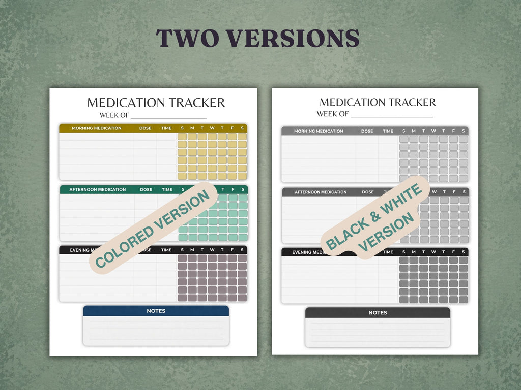 Weekly Medication Tracker Printable — Simple Pill Schedule