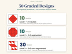 Kohs Block Design Pattern Cards (50) — Printable Graded Set