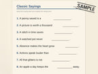 Finish the Phrase Worksheets for Seniors (80 Prompts) — Dementia Activity