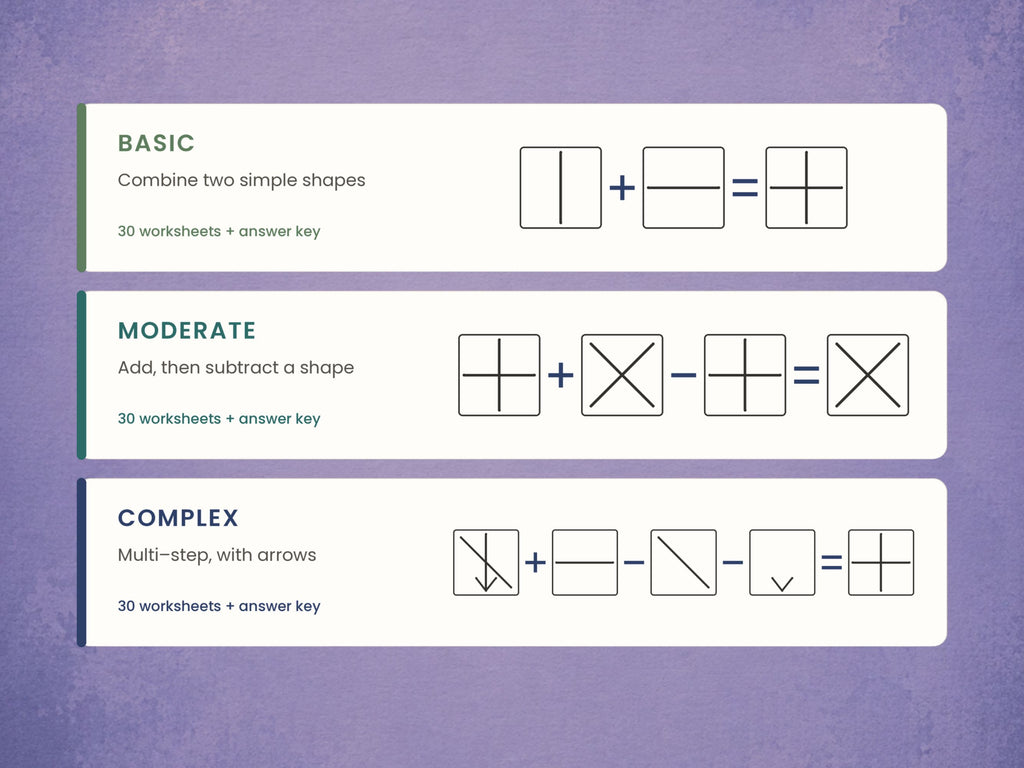 Figure Combination Worksheets (90) — Visual Reasoning Exercises