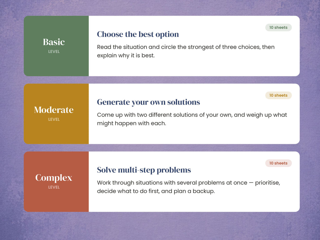 Problem Solving Worksheets for Adults (30) — Real-Life Scenarios