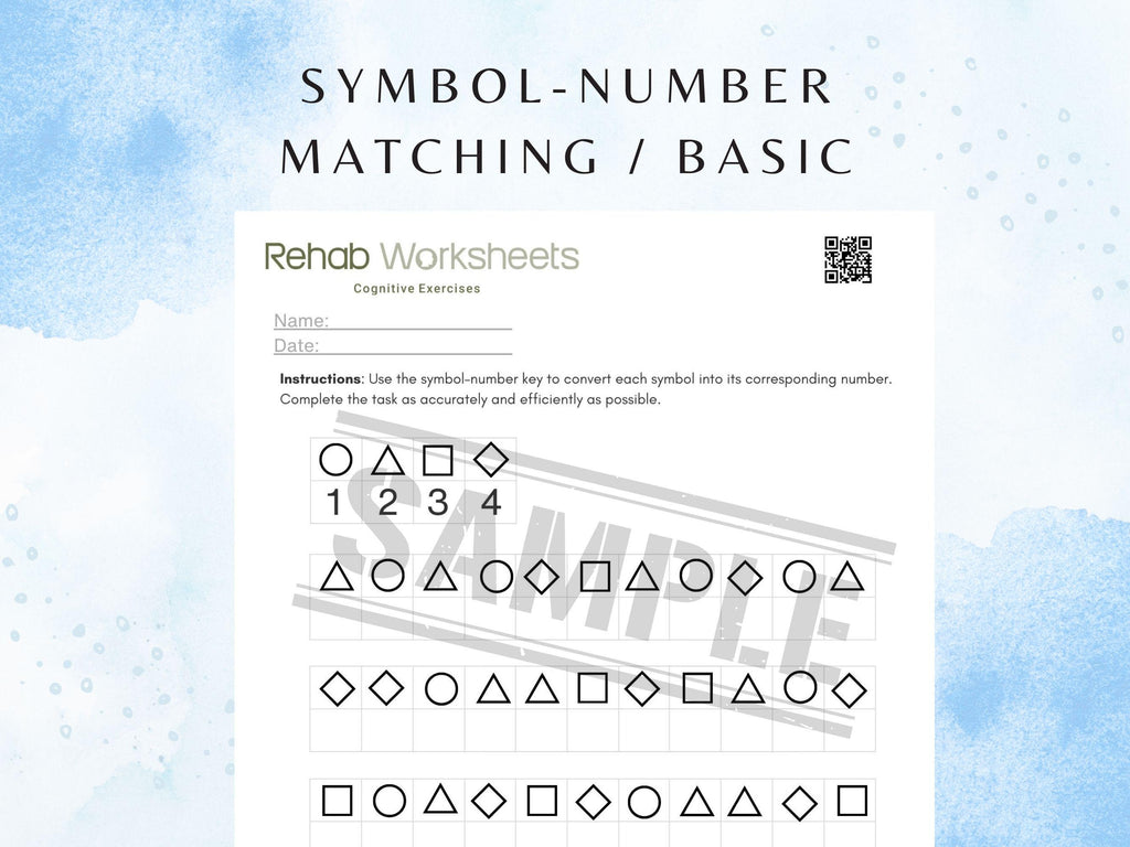 Symbol–Number Matching Task (30 Worksheets) - Attention