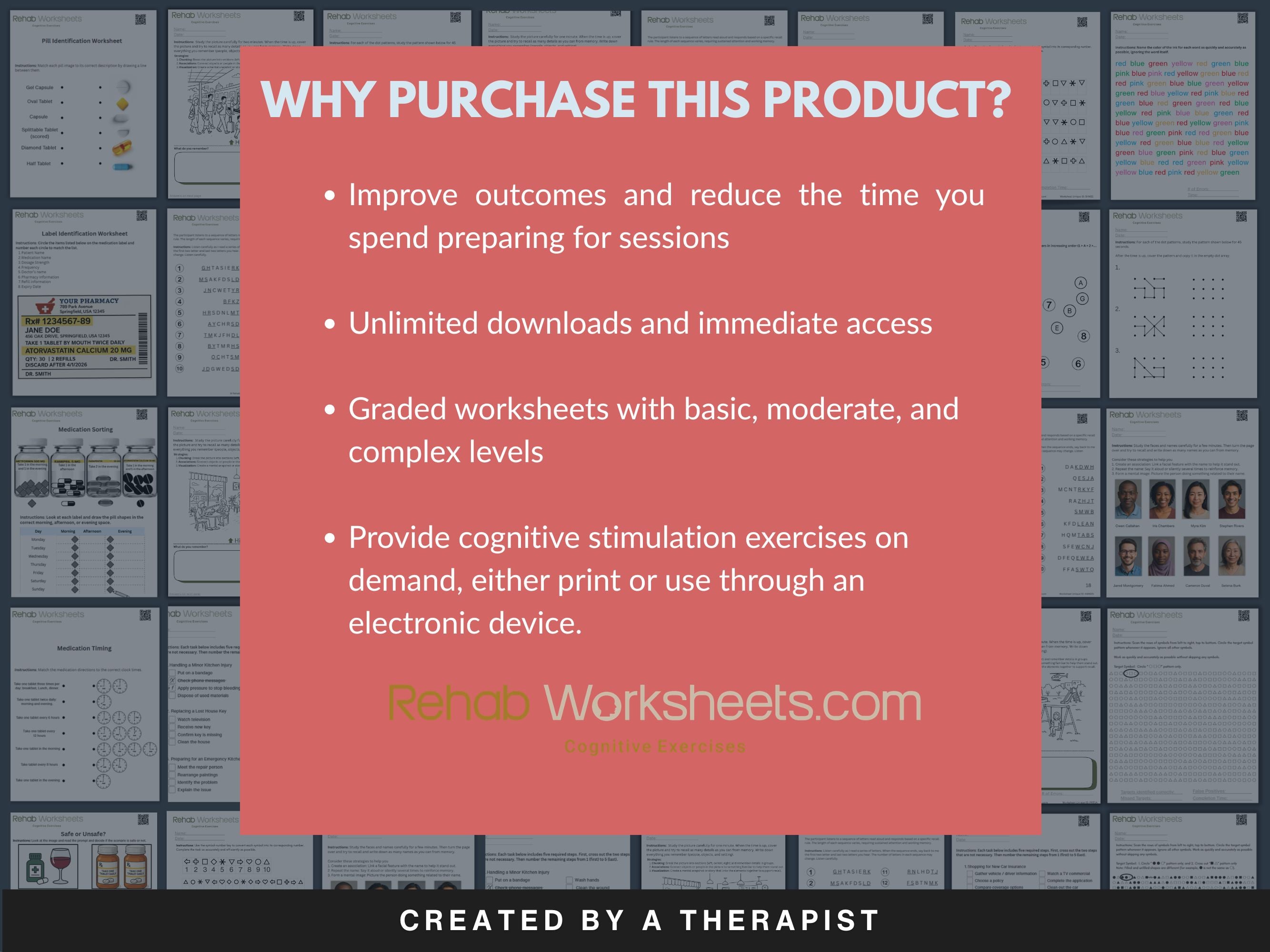 Memory Worksheets Bundle (120) — Complete Memory Rehab Set
