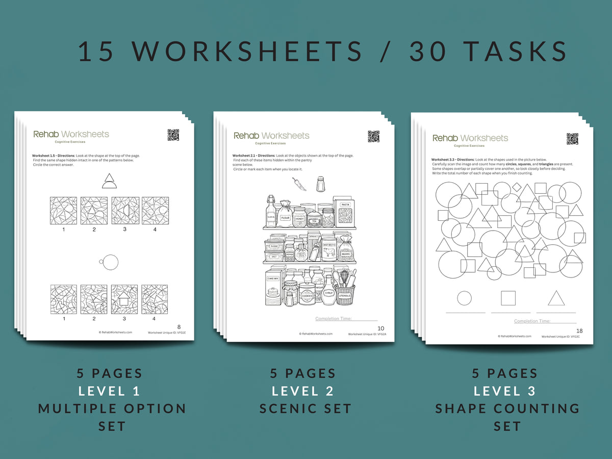 Visual Figure-Ground Worksheets (15 Pages) – Visual Perception – Rehab ...