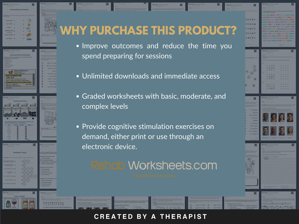 Attention Worksheets Bundle (165) — Complete Attention Rehab Set
