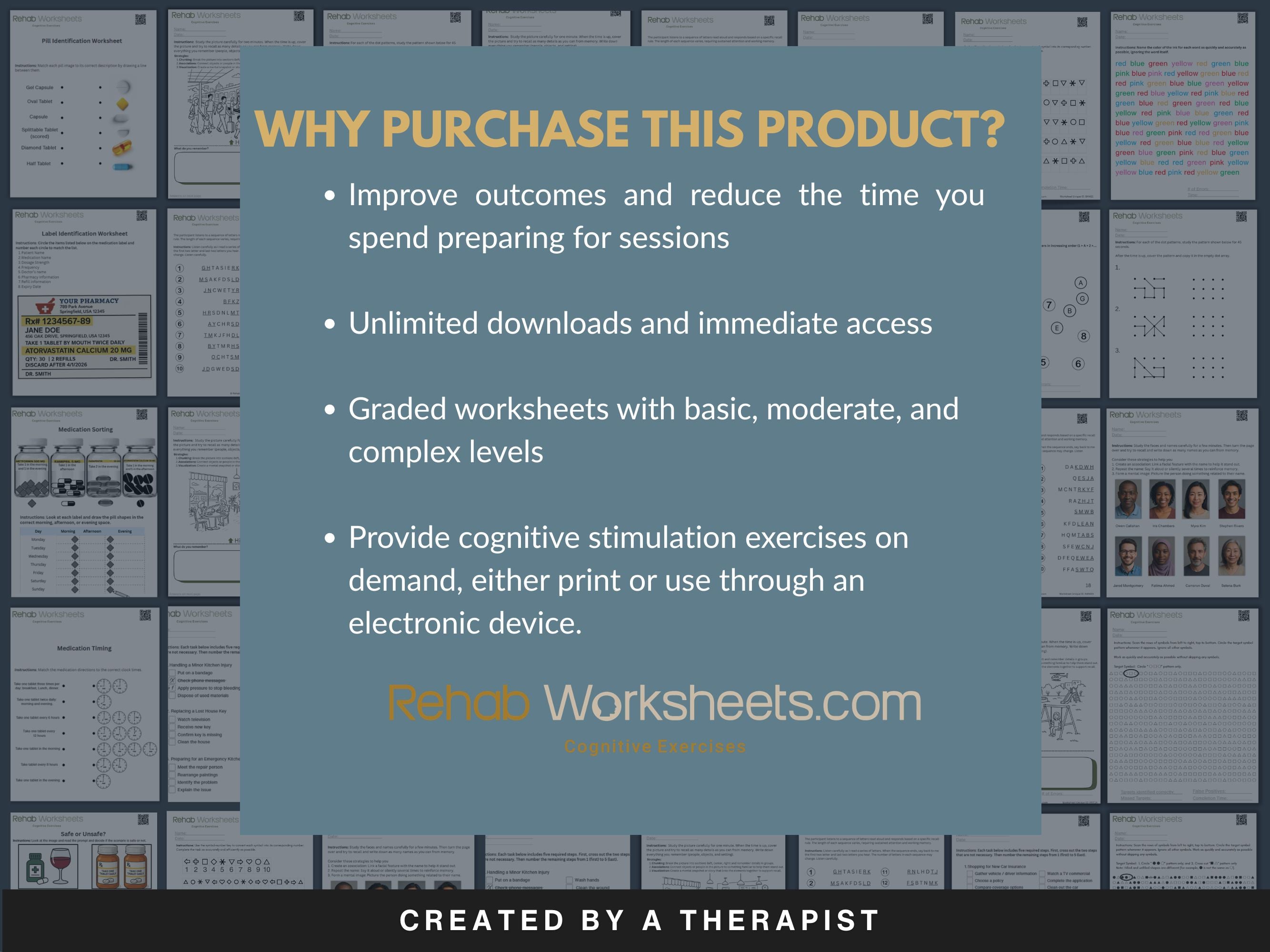 Attention Worksheets Bundle (165) — Complete Attention Rehab Set