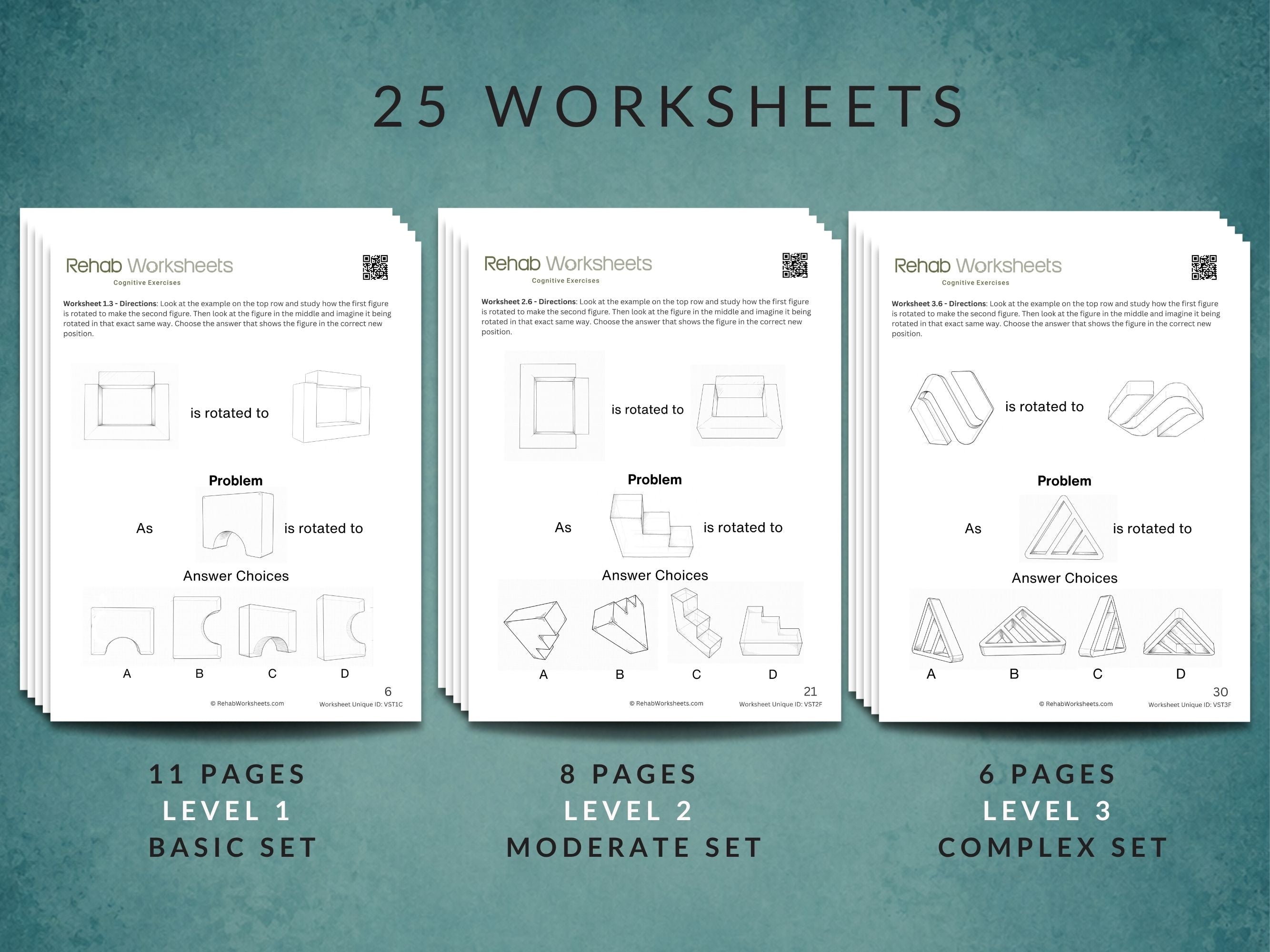 Visual Spatial Worksheets (25) — Spatial Perception Exercises