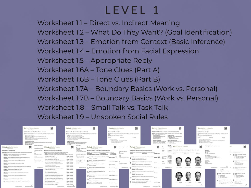 Social Reasoning (30 Worksheets) - Reasoning - Rehab Worksheets