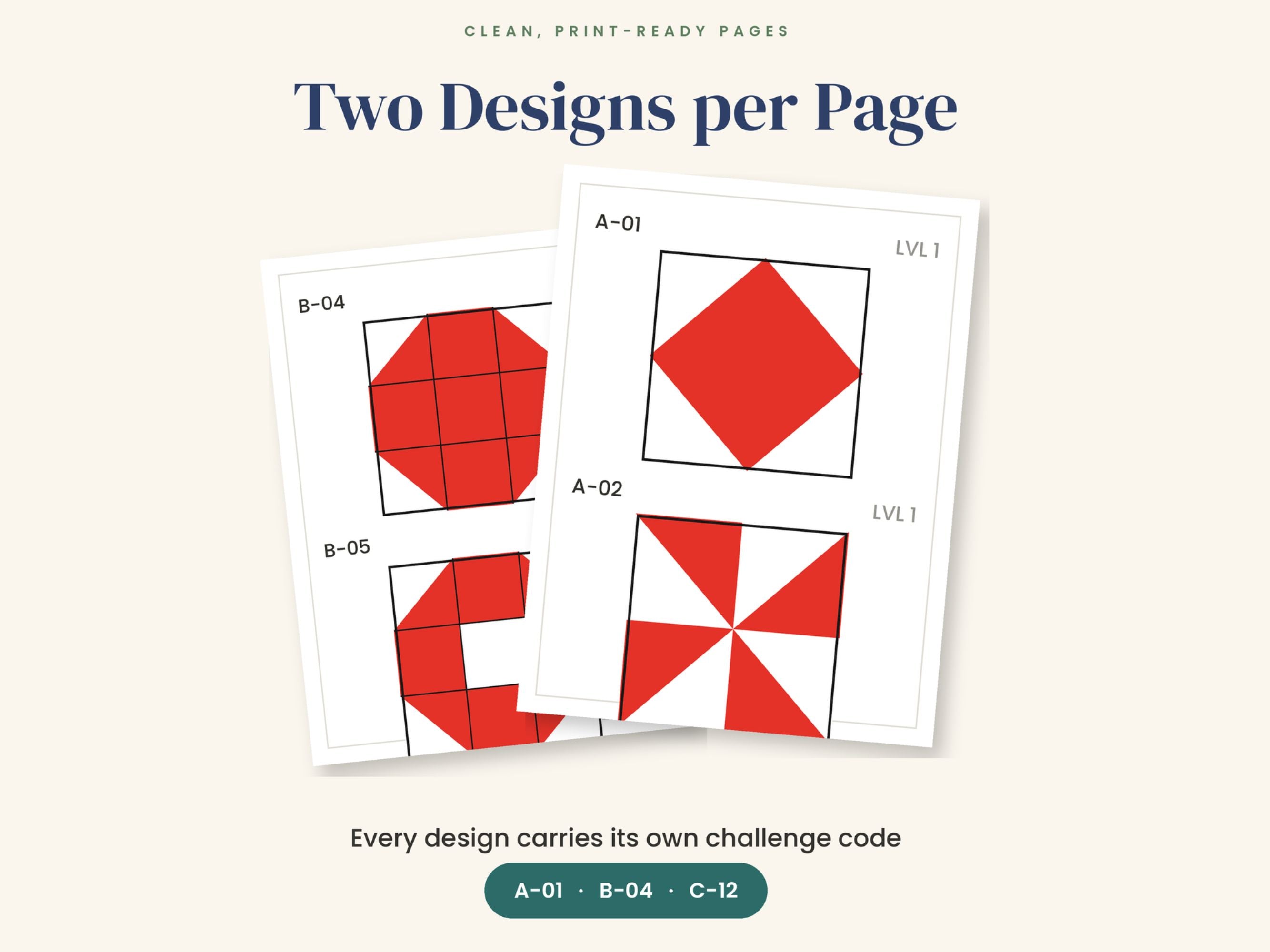 Kohs Block Design Pattern Cards (50) — Printable Graded Set