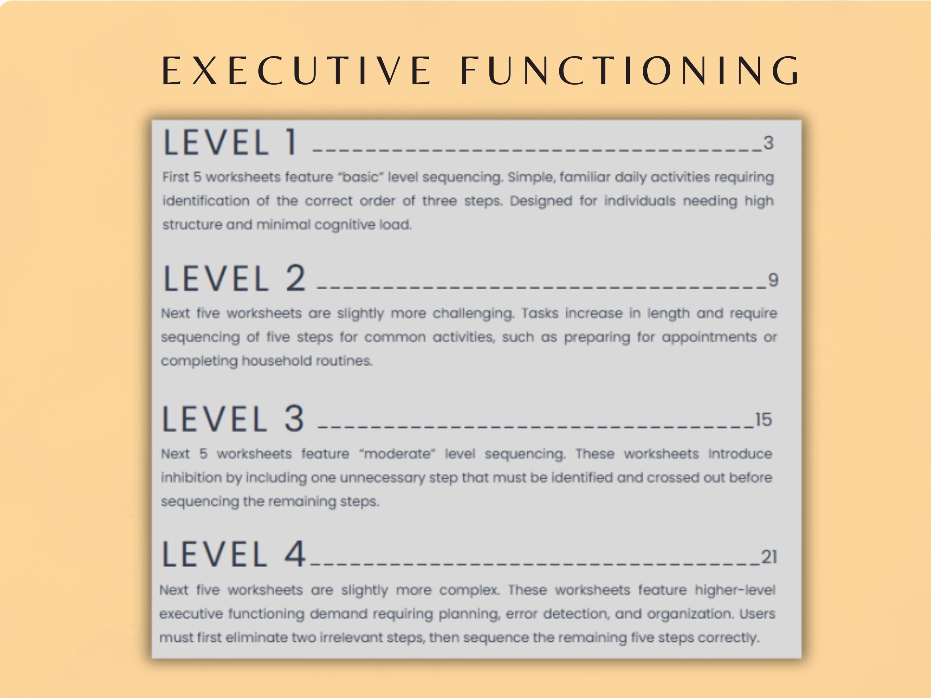 Task Sequencing (20 Worksheets) - Executive Functioning