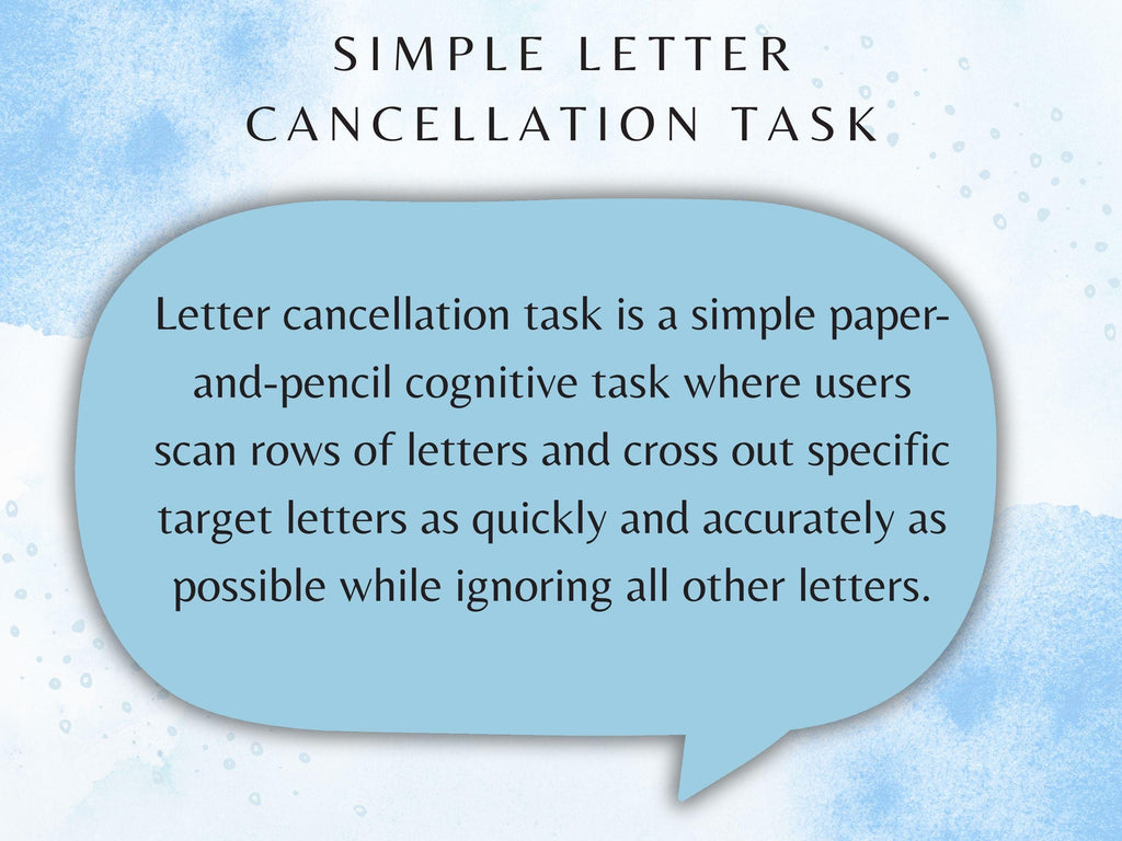 Letter Cancellation Task (30 Worksheets) - Attention