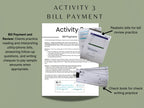 Rehab Worksheets Money Management Kit U.S. Edition for occupational, speech, and cognitive therapy, includes physical training tools.