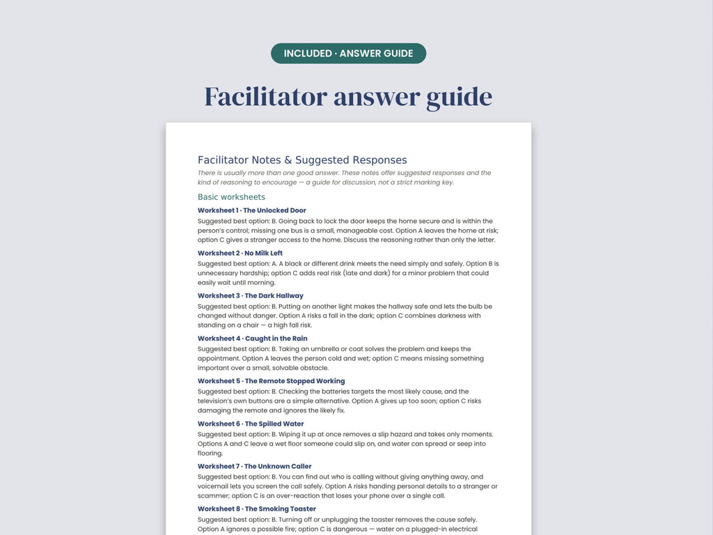 Problem Solving Worksheets for Adults (30) — Real-Life Scenarios